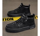Botas altas de cuero para hombre, zapatos de algodón a la moda, botines de negocios informales para exteriores, zapatillas deportivas nuevas para hombre 39