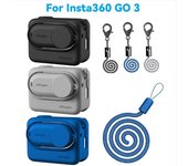 Funda de silicona para cámara de acción Insta360 Go 3, funda protectora con película protectora de lente, accesorios
