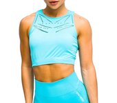 GymHero Venice Beach Top Sujetador corto, Sujetador deportivo azul para mujer M azul