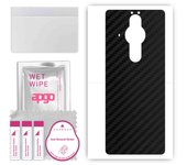 apgo Protective Skin Sticker for the back compatible with Sony Xperia PRO-I, Wrap Film, Foil, Vinyl - Pattern Carbon Black