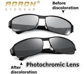 AORON Gafas de sol polarizadas fotocromáticas antideslumbrantes para conducir para hombre negro