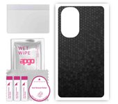 apgo Protective Skin Sticker for the back compatible with Motorola Edge 30 Pro, Wrap Film, Foil, Vinyl - Pattern Black Honeycomb