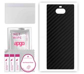 apgo Protective Skin Sticker for the back compatible with Sony Xperia 10 Plus, Wrap Film, Foil, Vinyl - Pattern Carbon Black