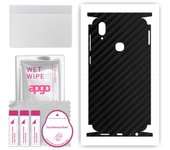 apgo Protective Skin Sticker for the back+sides compatible with vivo Z3, Full Wrap Film, Foil, Vinyl - Pattern Carbon Black