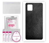 Adhesivo protector trasero apgo compatible con Samsung Galaxy Note 10 Lite, película envolvente, lámina, vinilo - Patrón de cuero negro