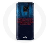 Coque pour Samsung Galaxy A8 Plus Stranger Things logo Fond Bleu de la saison 2