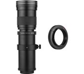 Cámara MF Super Teleobjetivo Zoom F/8.3-16 420-800 mm Montaje T2 con anillo adaptador de montaje AI blanco