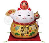 Adorno de horno Saido Kinpuku Dai Yakushi Horno Saiyo Hissho Daruma Lucky Cat 7689 (Hucha)