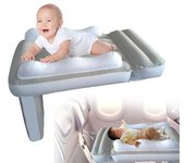 Colchón de aire para niños con bomba de inflado Cinturón de seguridad Viajes al aire libre Avión Tren Coche Asiento trasero Cama inflable para dormir para una sola persona Plegable para niños pequeños 1 Set