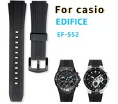 Correa de reloj de resina negra para hombre para CASIO Edifice 5119 EF-552 EF-552D pulsera de silicona con correa de goma impermeable convexa de 25*20mm 20mm