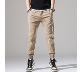 Pantalones finos de verano para hombre, versión coreana, holgados, sencillos, ajustados, pies pequeños, pantalones informales para hombre, pantalones largos con cintura elástica, tendencia 28