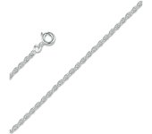 Altesse [Q8246] - Collier argent 'Forçat Double Antillais' argenté (rhodié) - 42 cm 2 mm