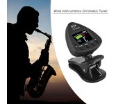 El afinador de instrumentos de viento ENO ET 3000W admite modos de afinación de micrófono y clip para clarinete de saxofón