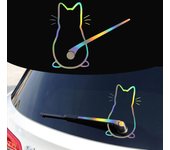 Pegatina divertida de gato para ventana trasera de coche, decoración de coche, calcomanía de gatito, pegatinas de estilo para carrocería de coche
