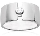 Bague Argent 'Cléopatra' blanc argenté (rhodié) - 11 mm 56 blanco