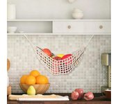 Cesta para verduras, cesta para hamaca de frutas, soporte de red de almacenamiento debajo del gabinete, red de almacenamiento colgante para el hogar y la cocina One Size de blanco