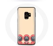 Coque pour Samsung S9 plus Squid Game Masques Triangle carré et Cercle Fan Art