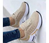 Zapatillas de deporte para mujer, zapatos casuales elegantes para mujer, zapatos transpirables con cordones para mujer, zapatos deportivos antideslizantes de base plana para mujer 35 blanco
