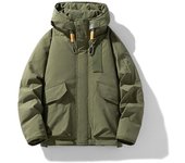 Chaqueta acolchada de plumón de pato blanco grueso y cálido para hombre, ropa de calle de gran tamaño, chaqueta de relleno, abrigo de moda para hombre, alta calidad, novedad de invierno M negro