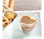 Taza de cristal con forma de corazón y amor, tazas de café de doble pared, té aislado, leche, zumo de limón, taza de agua, resistente al calor, regalo para amantes 180ml
