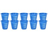 10 cestas de cultivo hidropónico de plástico, malla para balcón y jardín, color azul. azul
