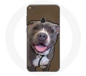 Coque pour Huawei P8 Lite 2017 Chien Pitbull Blanc gris