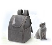 Transportín para perros y gatos, mochila portátil transpirable con abertura frontal, bolsillos de malla y ventana, ideal para viajeros. 1pc