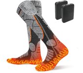 Calcetines térmicos recargables de 5 V y 5000 mAh, calcetines térmicos con batería y 3 niveles de calefacción para esquiar, patinar, hacer senderismo, caminar, pescar, andar en bicicleta y andar en moto A