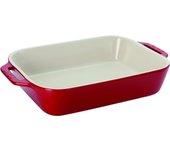 Plato Staub Cherry 27 x Plato de Cerámica para Gratinar, Apto para Microondas, Plato Japonés Rectangular 20 cm [Producto Autorizado] 40508-590 cereza