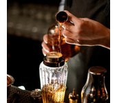 Jigger de cóctel para bar, taza medidora de mojito, de acero inoxidable, diseño japonés, taza medidora de doble cara plata