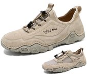 Zapatos informales de malla para hombre, mocasines cómodos para conducir, zapatos planos de verano 38 arena