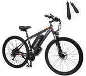 Bicicleta eléctrica GUNAI GN29, neumático de 29 x 2,1 pulgadas, motor de 48V 750W, velocidad máxima de 50 km/h, batería de 15Ah, alcance máximo de 90km, frenos de disco duales GN29 negro