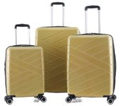 Lot de 3 valises Extensible Rigide Trolley Polycarbonate - LYS Paris 395/3 - 393 & 395 Moutarde