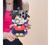 Funda de silicona con dibujos animados 3D Mona Little Witch para Apple 14Promax, diseño anticaídas y lindo. Apple 13 Pro Max