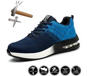 Zapatos de seguridad a la moda, botas para hombre, zapatos con punta de acero, zapatillas de trabajo a prueba de perforaciones, zapatos masculinos, botas de trabajo, calzado indestructible 36