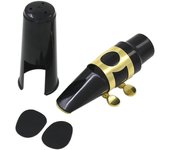 Boquilla de saxofón Alto de plástico con tapa, hebilla de Metal, parches para boquilla de caña, almohadillas y cojines