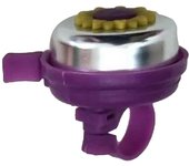 Timbre de bicicleta con forma de flor, sonido nítido y claro, alarma para bicicleta, bocina plegable para niños, color morado