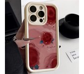 Funda de teléfono con diseño de flores rosas para iPhone 11, funda para iPhone 13, 15 Pro, 12, 14 Pro Max, XR, XS Max, X, 7, 8 Plus, SE, funda de silicona suave de color caramelo For iPhone 11 Pro