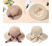 Sombrero de paja plegable y portátil para viaje, para verano, con visera para playa, protección UV color rosa