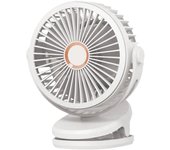 Ventilador de carga silencioso pequeño con clip USB escritorio dormitorio eléctrico mini ventilador de mano para coche 5000mAh blanco