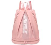 Bolsa de gimnasio impermeable para mujer con compartimento para zapatos, bolsa de yoga, mochila deportiva para viajes de corta distancia y almacenamiento para natación . azul marino