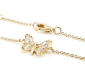 Les Trésors De Lily [J0158] - Pulsera chapada en oro 'Mariposa' de oro blanco - 12x10 mm oro