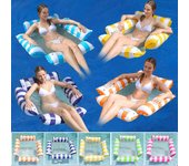 Nueva tumbona inflable de cuatro tubos con malla, cama flotante, hamaca para juegos acuáticos, silla flotante de malla plegable a rayas 123*120cm