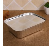 Sartén desechable de papel de aluminio con tapa, 125 Uds., calienta uniformemente la deliciosa parrilla de barbacoa, bandeja de captura, suministros de cocina 450ML