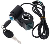 Bloqueo de encendido para patinete eléctrico, interruptor de Control del manillar, acelerador de pulgar con llaves, Compatible con negro