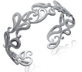 Les Trésors De Lily [J8132] - Bracelet Argent 'Chorégraphie' argenté (rhodié) - 62 mm 28 mm plata