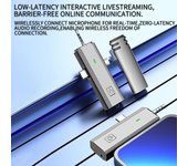 Mini micrófono Lavalier inalámbrico, receptor 3 en 1 para teléfono móvil, micrófono de solapa omnidireccional de 360 ​​grados 1