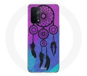 Coque pour Oppo A74 Attrape Rêve Noir Fond Bleu et Violet