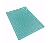 (nikita) Rotatorio cuadriculado echado a un lado doble de la estera del corte del PVC del uno mismo del arte A5 para la tela del arte One Size verde