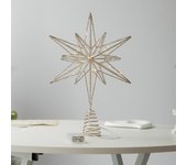 Estrella para la parte superior del árbol de Navidad, decoración en forma de estrella de hierro en 3D B